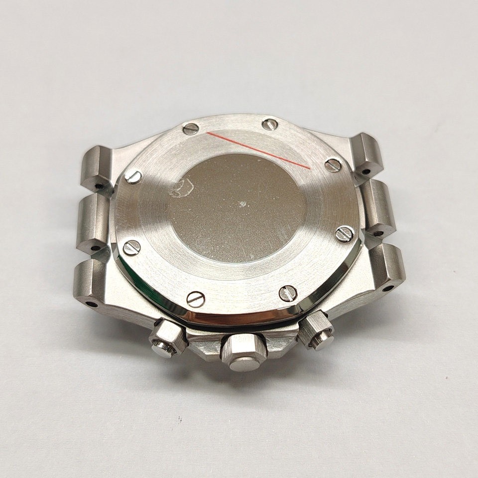 41mm Octagon Stainless Watch Case+Strap for vk63 Movement 31.8mm Dial Parts