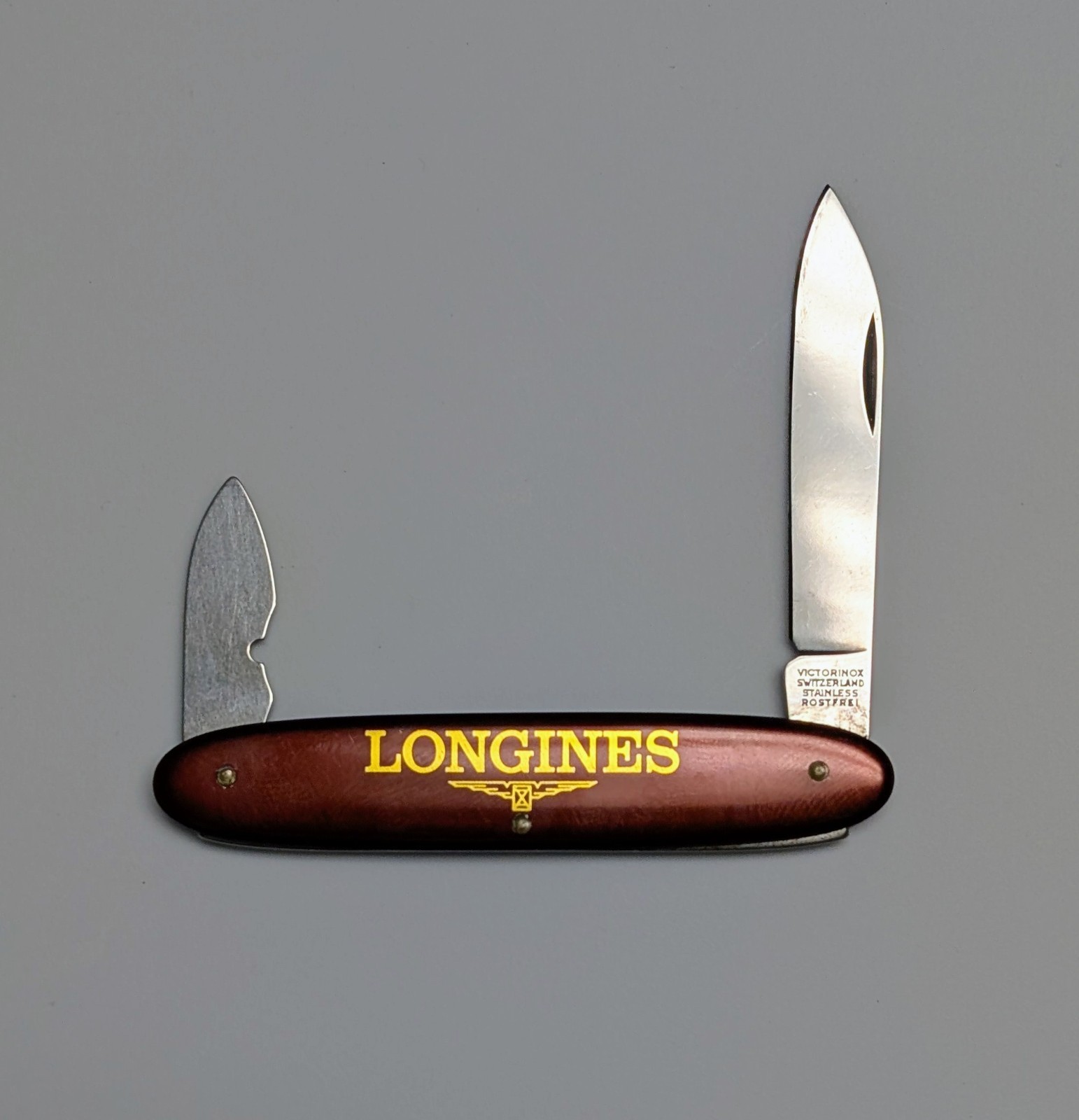 Longines Watch Maker Victorinox Pocket Knife 2 Blades Swiss Stainless Rostfrei