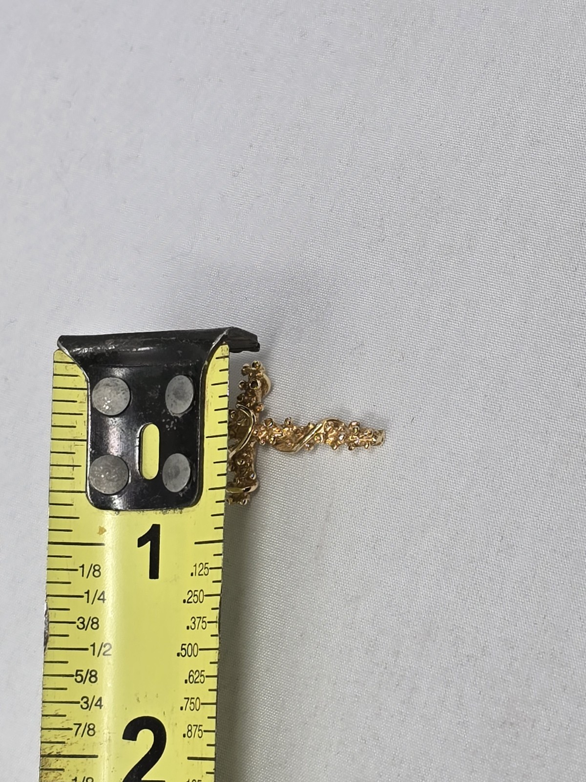 ​Vtg 14k Yellow Gold Ivy Vine Nugget Cross Pendant 3g