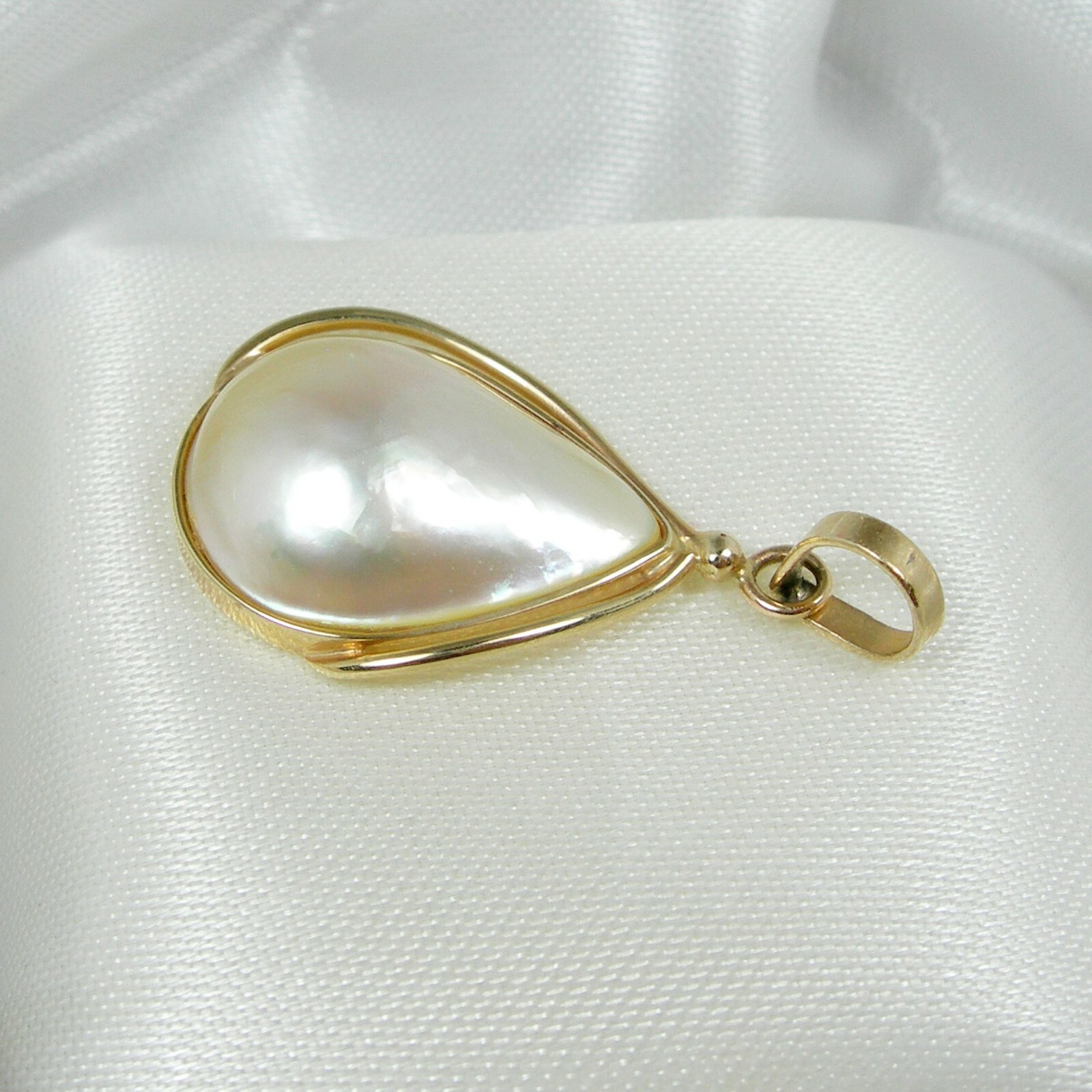 17×13 18×14 mm Teardrop Australian Mabe Pearl Pendant Genuine 375 9k Yellow Gold