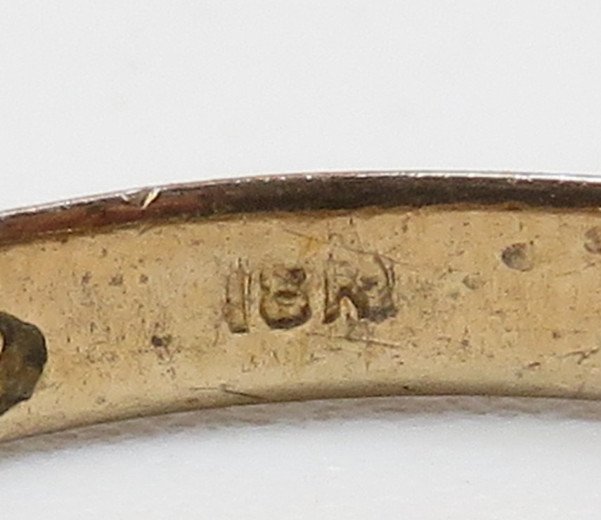 Edwardian 1915 18K White Yellow Wedding Band Unisex Ring Size 9 UK-R1/2 2.68MM