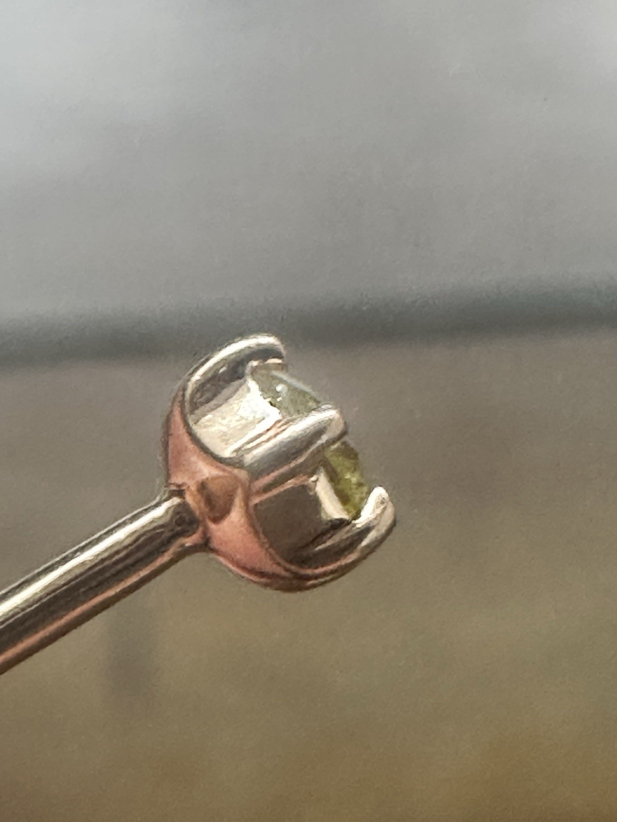 14K Rose Gold 0.09 Ct Fancy Yellow Diamond Stud Earring Single No Back Natural