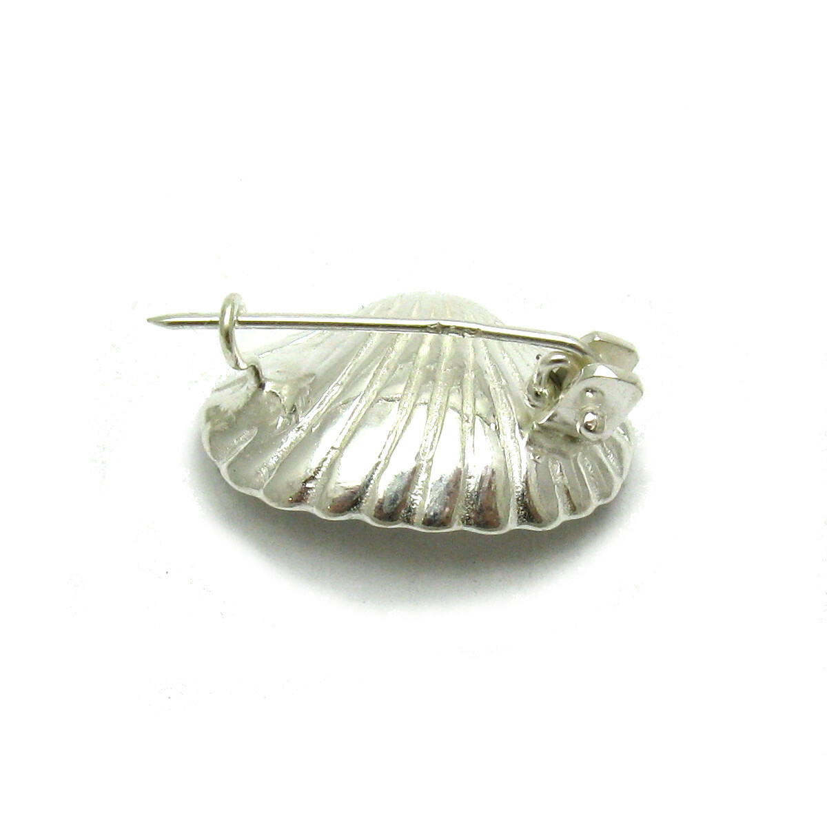 Sterling Silver Brooch Shell With Pearl Solid Genuine Hallmarked 925 Nickel Free