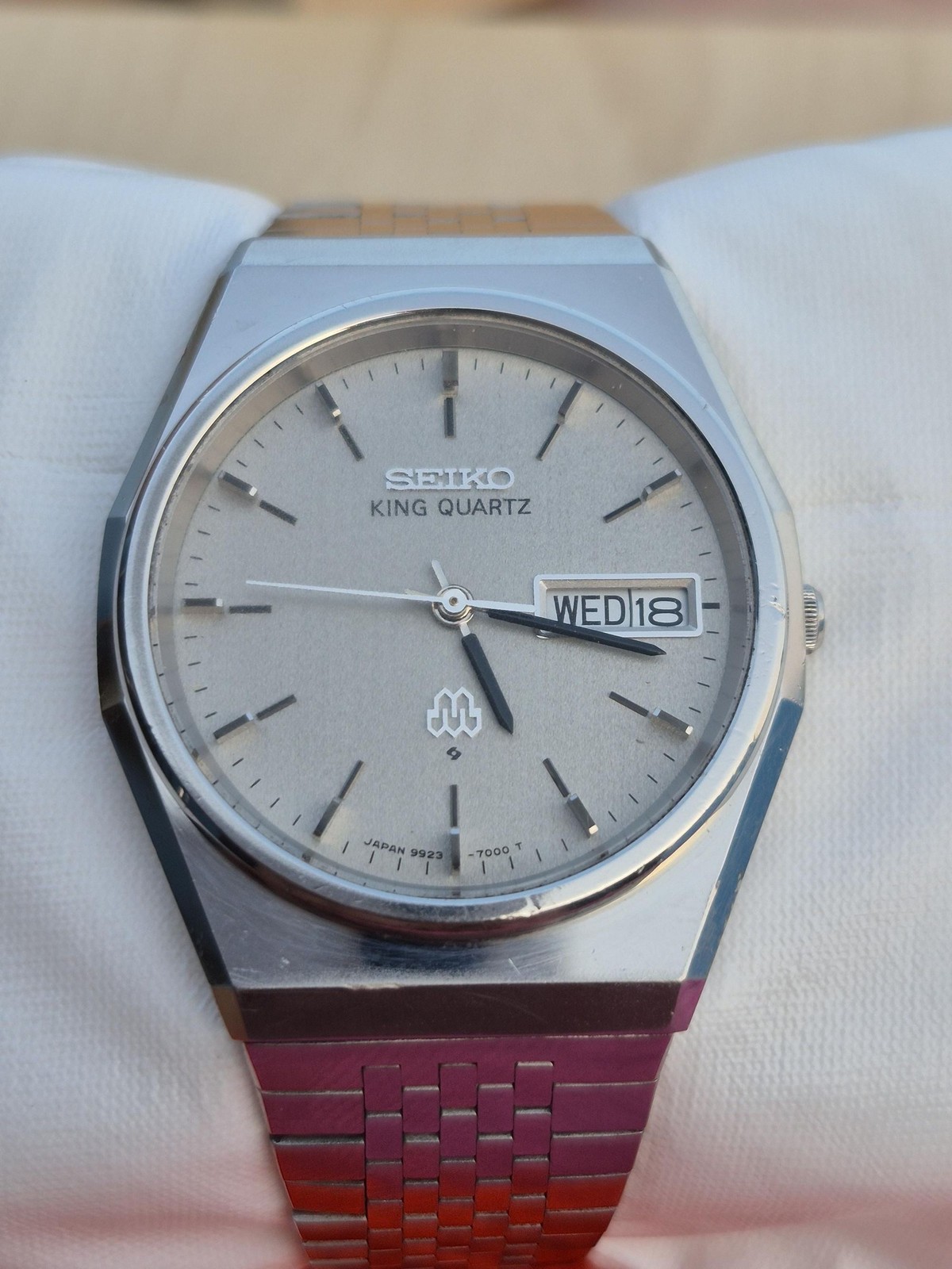 Vintage Seiko King Twin Quartz Watch 9923-7000 Stainless Steel Day Date JDM HAQ