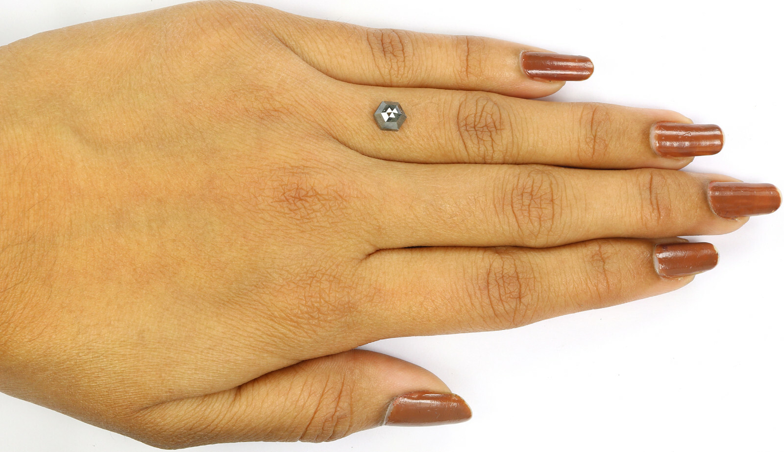 1.05 CT Natural Loose Hexagon Cut Diamond 6.40 MM Salt And Pepper Diamond KQ2406
