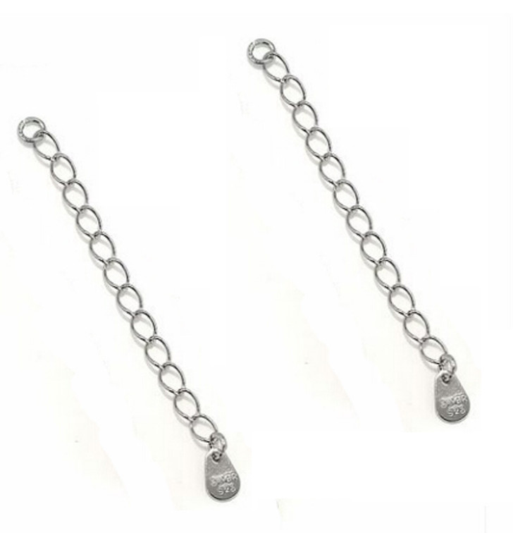 2/5 Pieces 5cm/2″ 925 Sterling silver Extension Chain Necklace Extender Findings