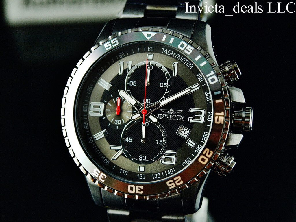 Invicta Men’s Specialty FLIGHT Chronograph Gunmetal Tone Stainless Steel Watch