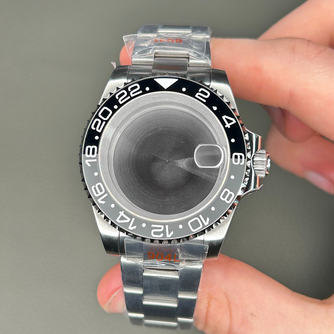 Bruce W Grey Bezel 40mm Brushed 20ATM Watch Case Fit Nh35 Nh34 Nh36 Movement