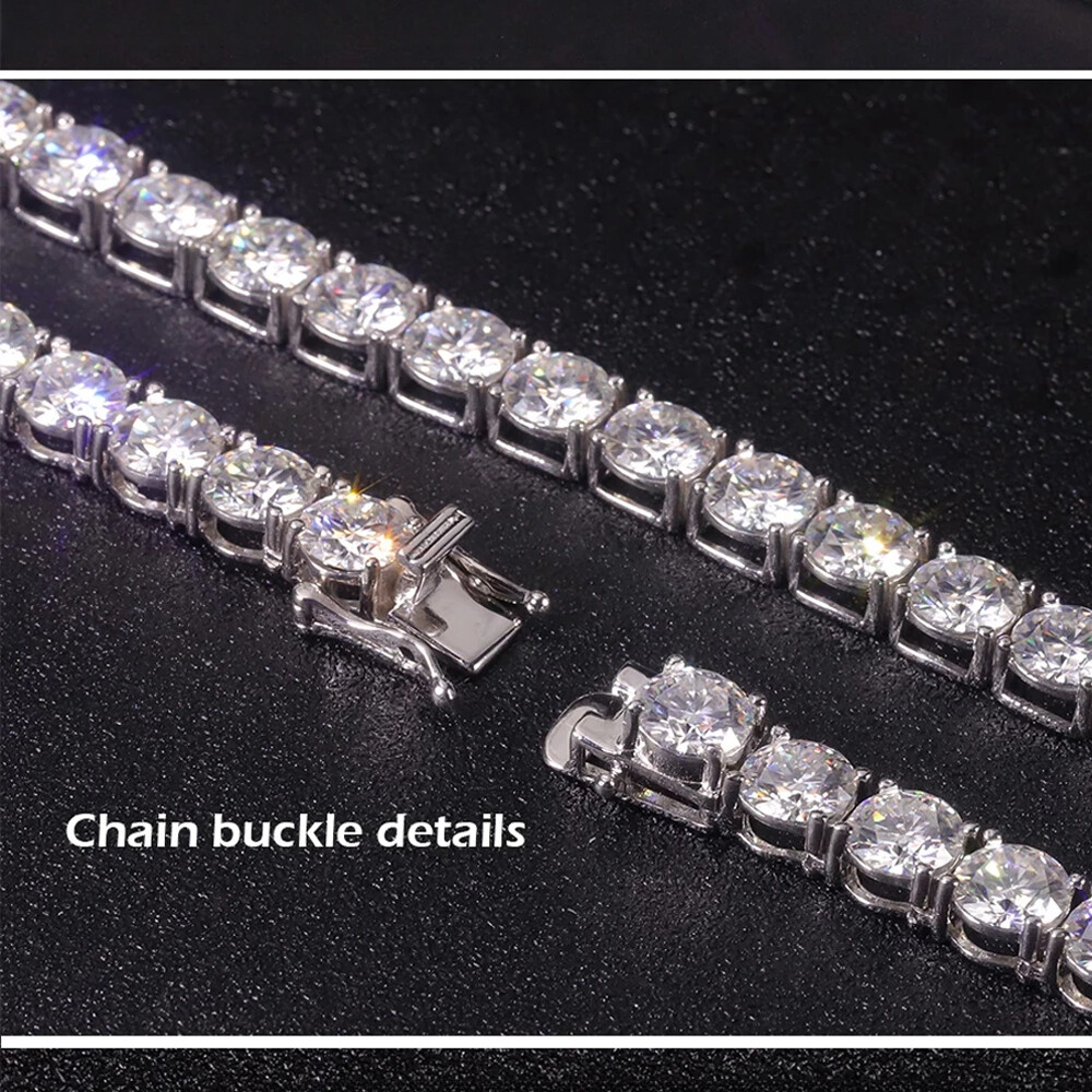 Tennis Bracelet GRA MOISSANITE Passes Tester 2-6.5mm SOLID 925 Sterling Silver