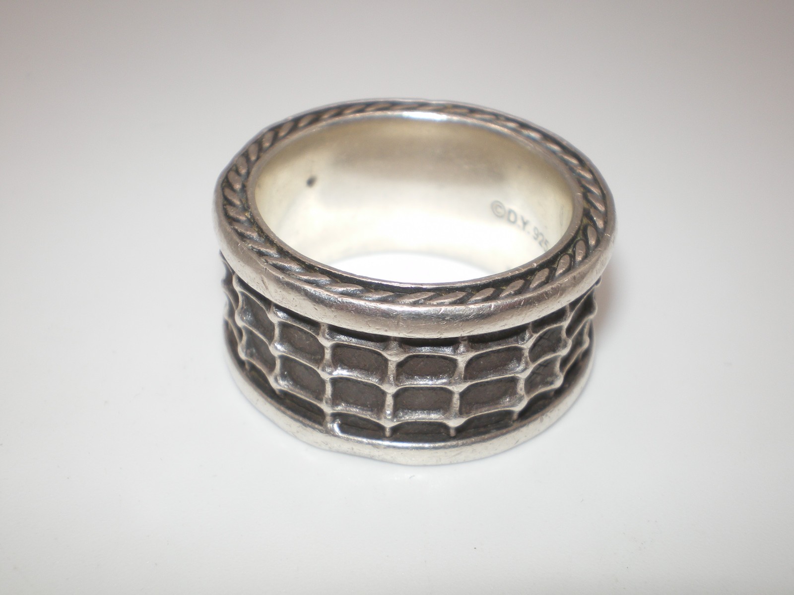 DAVID YURMAN Sterling Silver 925 Armory? Wide Band Ring 10 mm ~ 24.4 gr sz 10.5