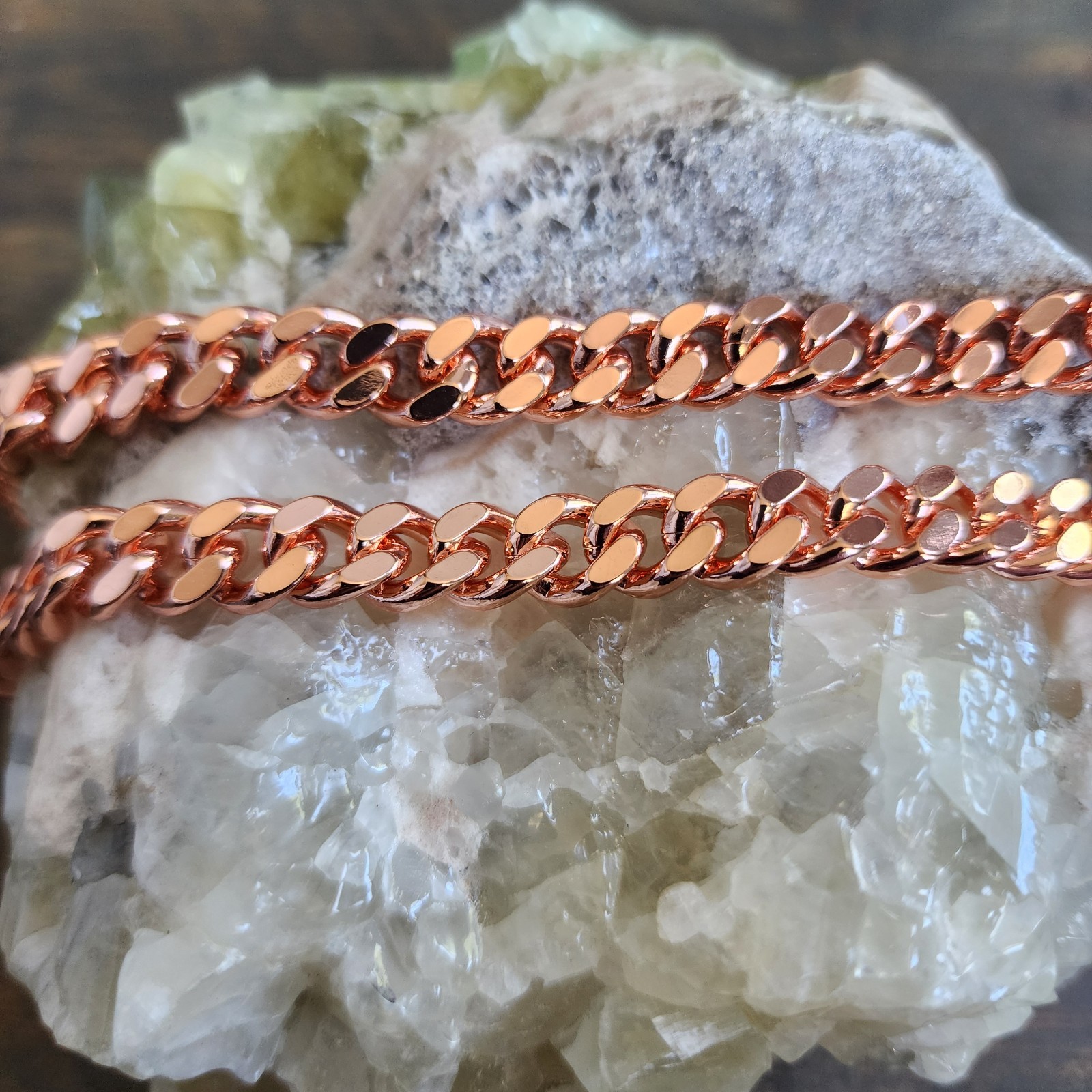 Pure Copper Cuban Chain Necklace – 9 mm Heavy Cuban Link Chain 22″-24″