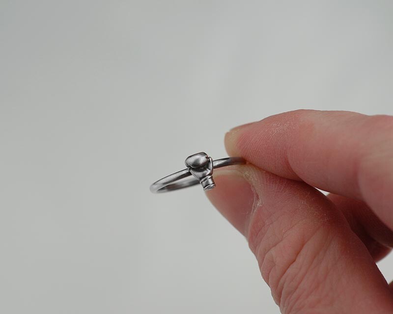 Sterling Silver Boxing Glove Ring Handmade Custom Sizes Available Solid .925