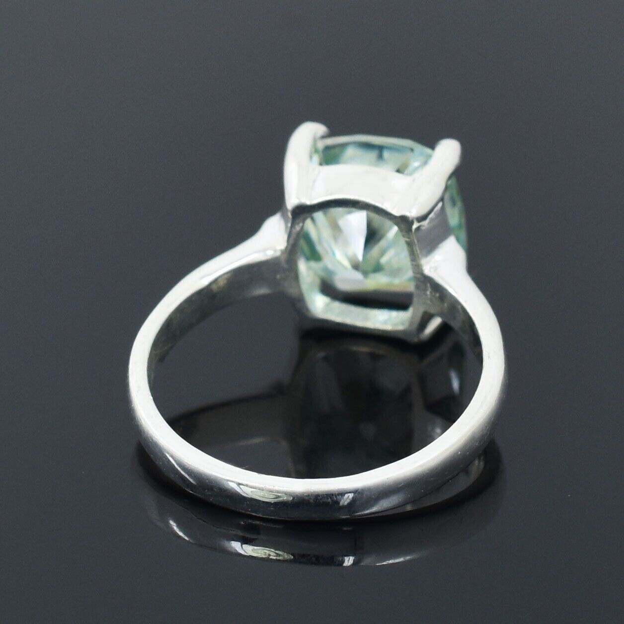 Certified Natural 2.75ct VS1 Cushion Blue Diamond Ring 925 Silver Ring For Women