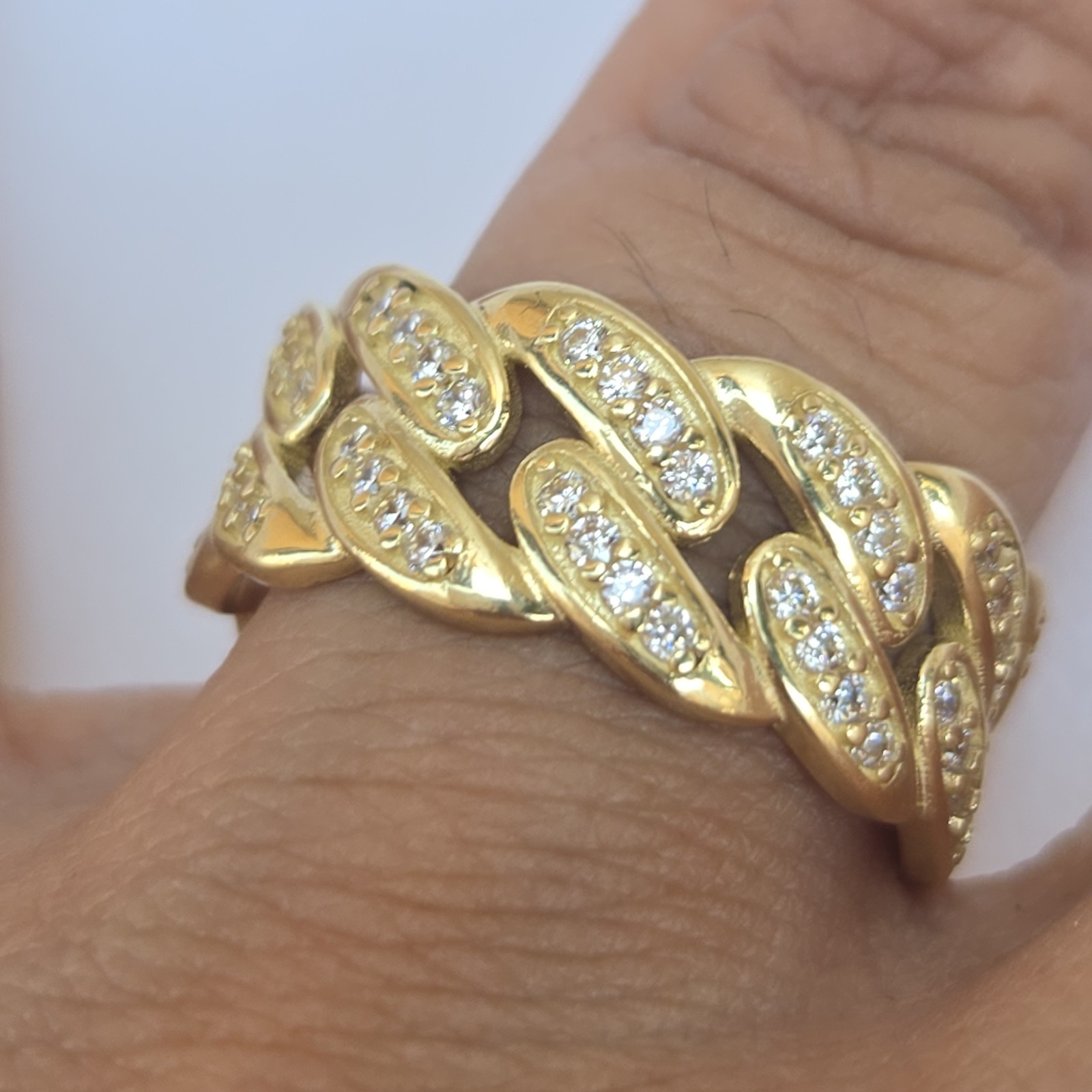 Solid 10k yellow Gold Cuban Ring Band