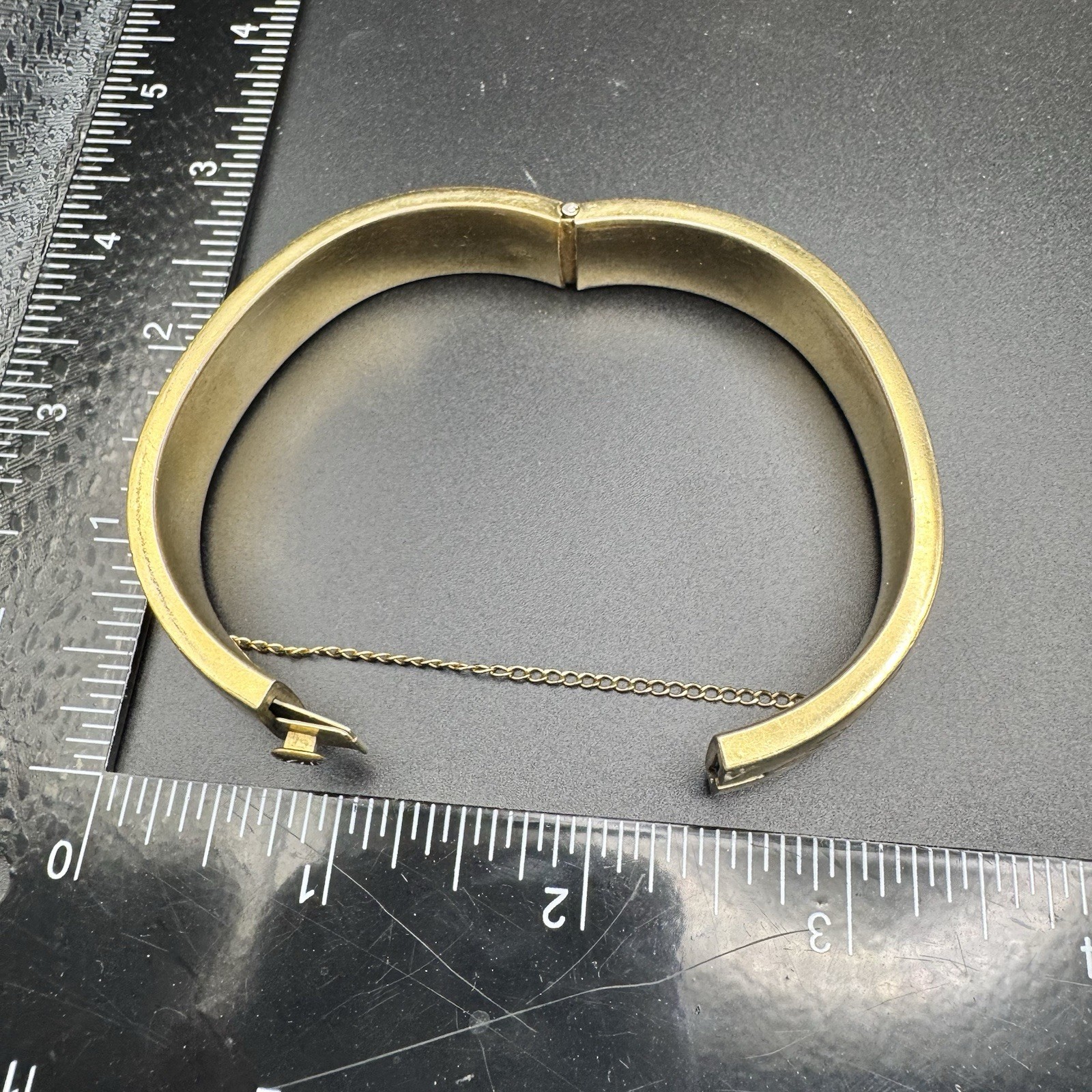 Vintage B.A. Ballou Gold Overlay Floral Hinged Bangle Bracelet 22.4g BAB Overlay