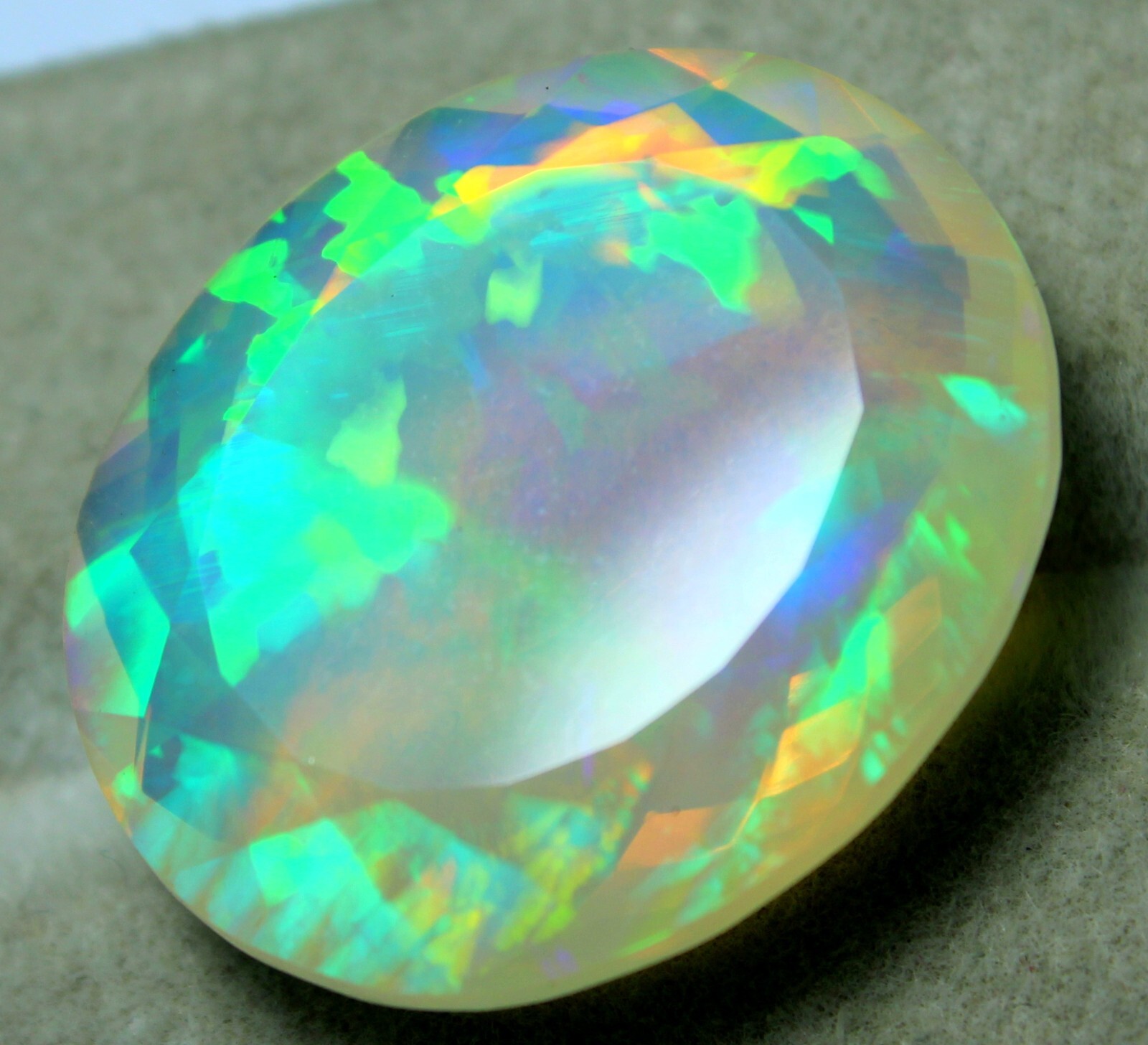 Natural Ethiopian Multi Fire Opal Faceted Loose Gemstone 13.90 Cts Certification