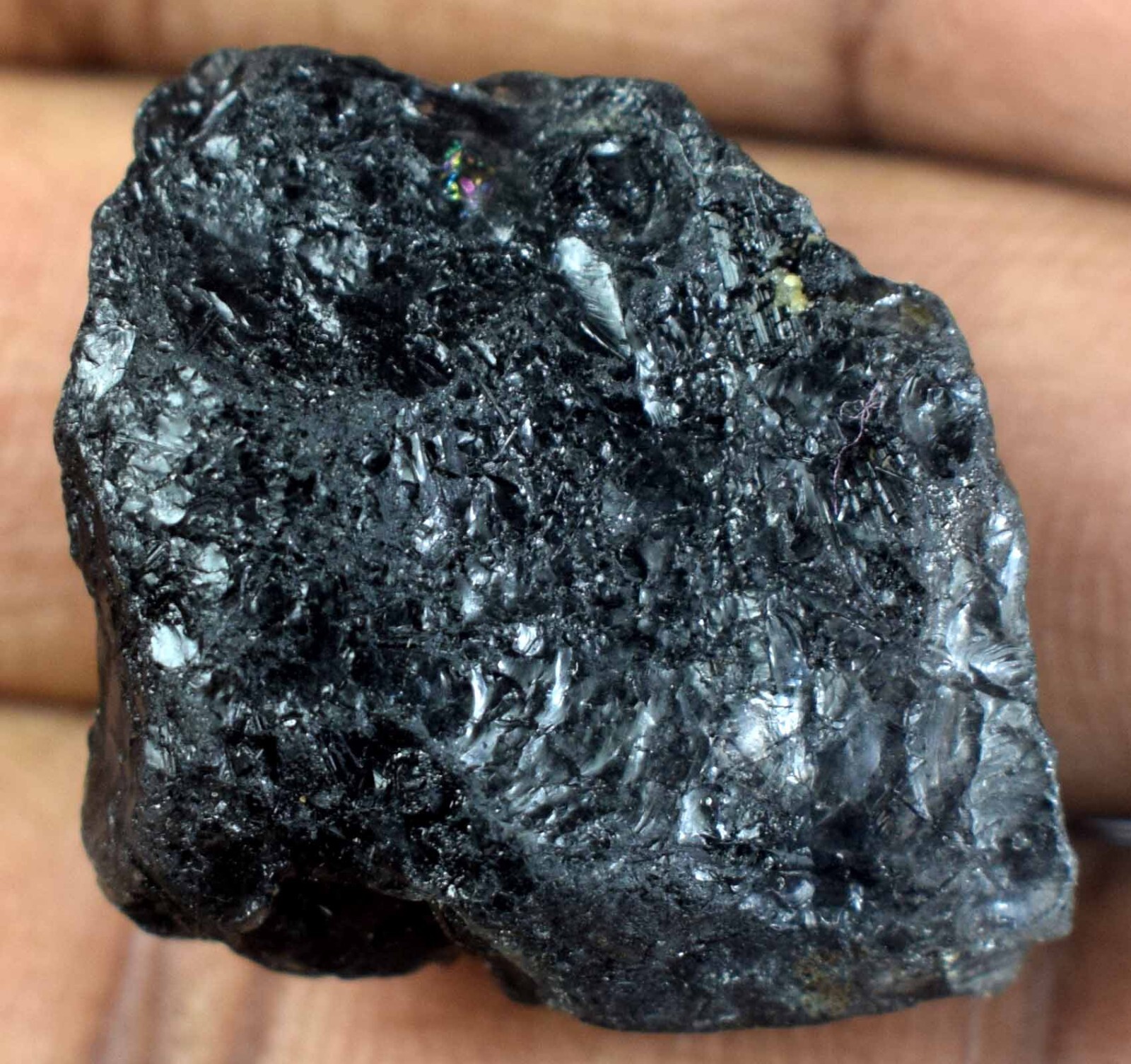 Black Rutile Quartz 57.95 Ct Natural Raw Gemstone Rough Protection Healing