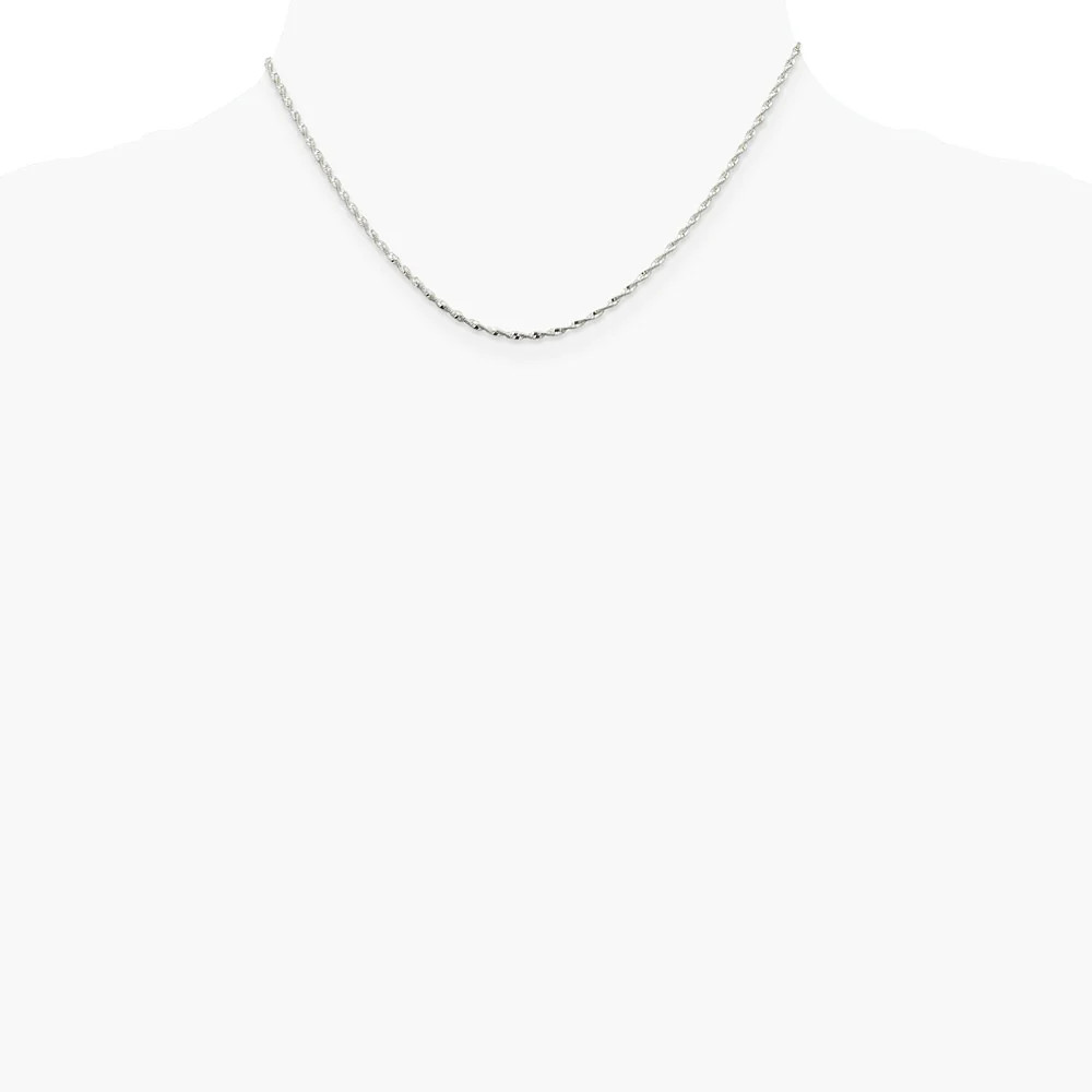 Sterling Silver 1.65mm Twisted Herringbone Chain Necklace 16″-24″