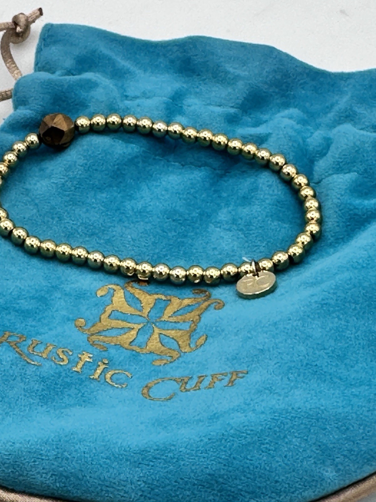 Rustic Cuff 5 Bracelet Stack Snakeskin Tiger Eye Chain Bronze Goldtone RC