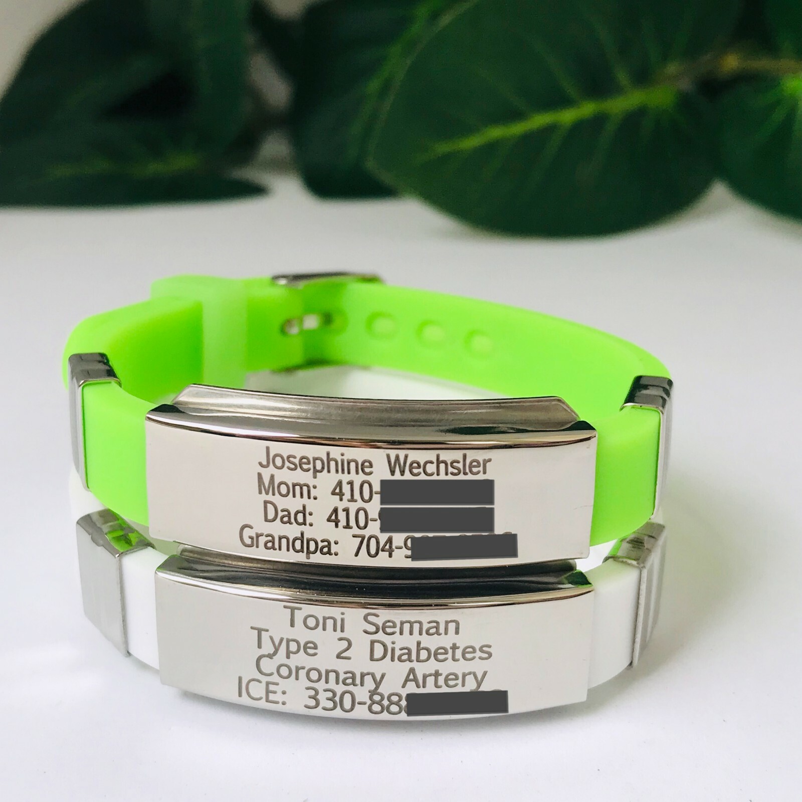 Personalized medical ID bracelet waterproof medical alert emergency bangle