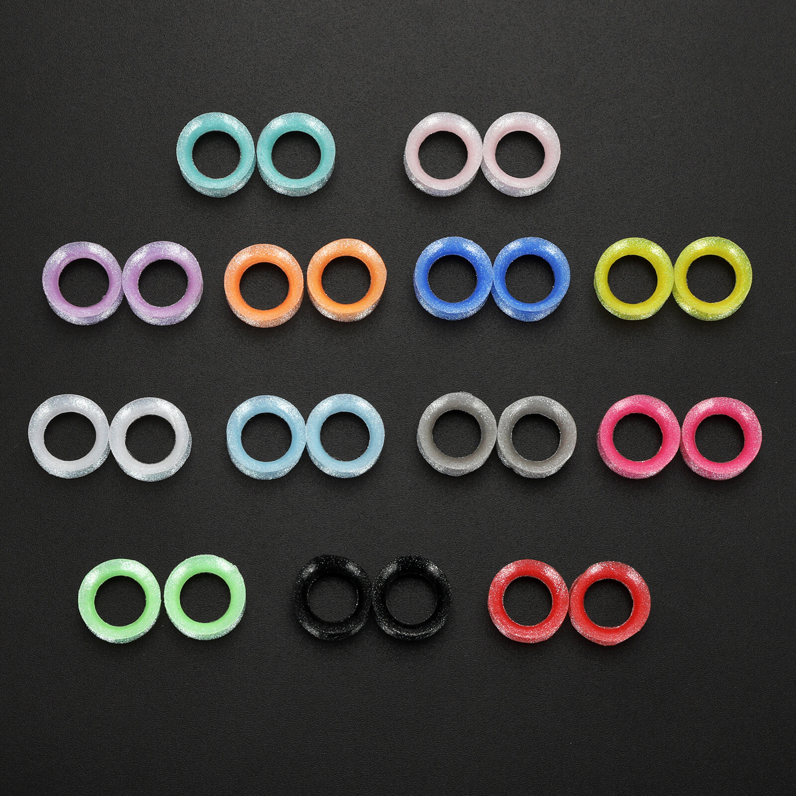 1 Pair Silicone Flexible Tunnels Double Flared Ear Plug Gauges Piercing Jewelry
