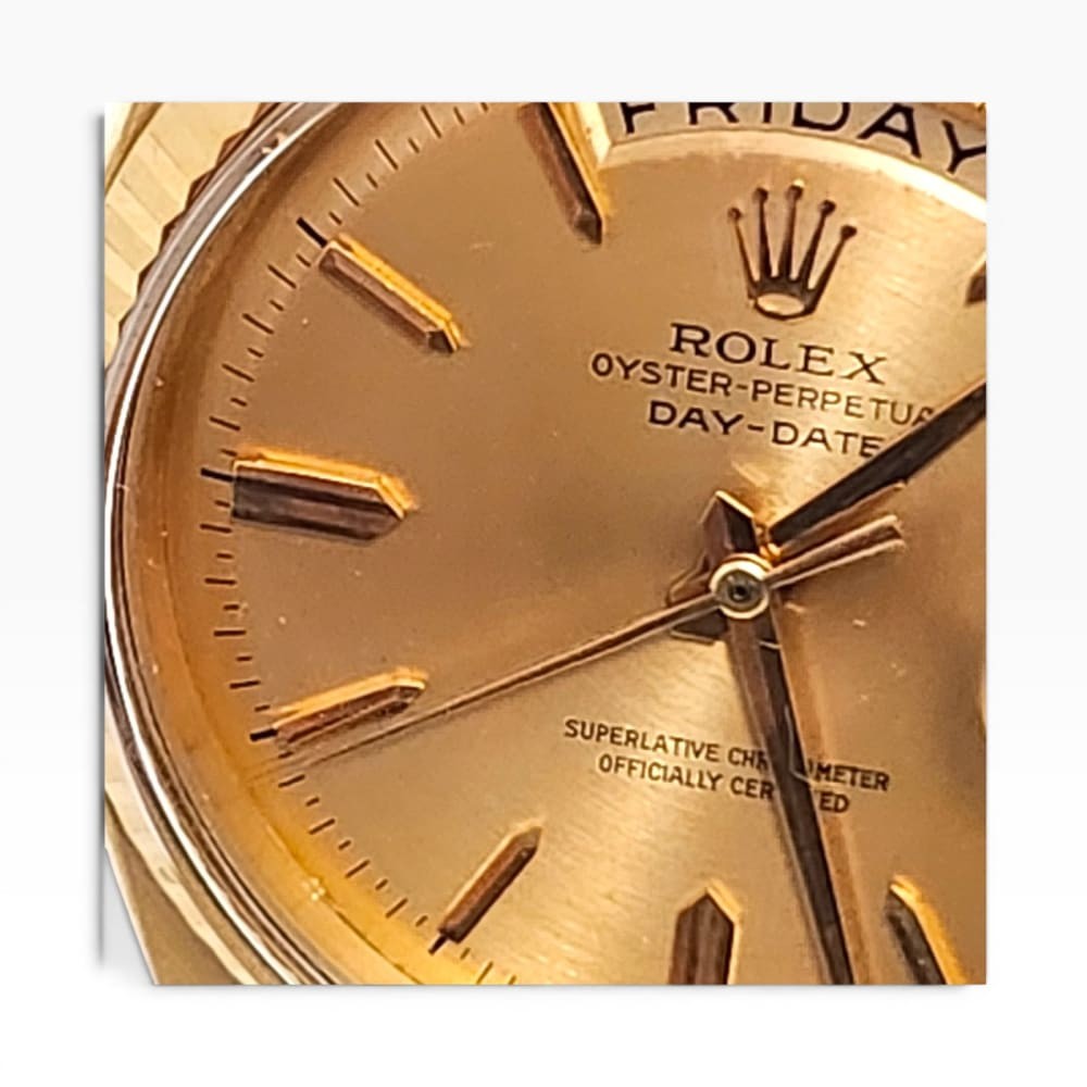 Rolex Day-Date President 36mm 18K Yellow Gold Tropical Dial Watch 1803 Year 1963