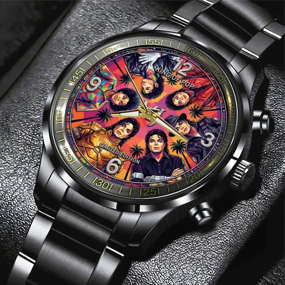 Michael Jackson Black Stainless Steel Watch – 7593