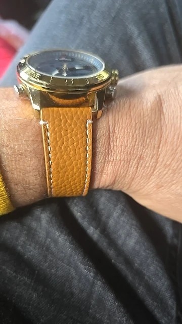 Genuine Leather Watch Band Strap Unisex Deployment Clasp 18/20/22/24mm