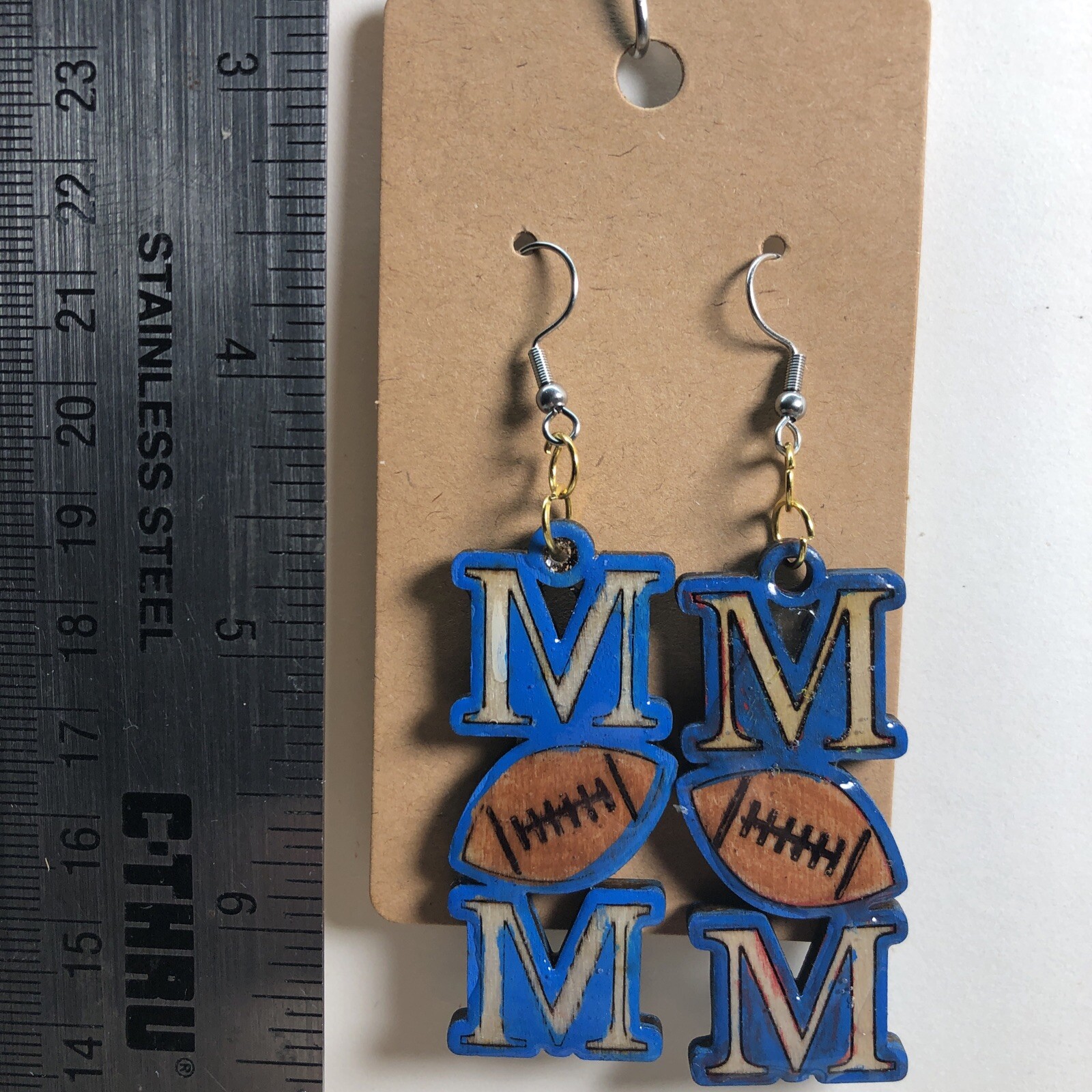 Football Mom, Earrings,Lightweight, By Gary Clark, Pick You’re Color