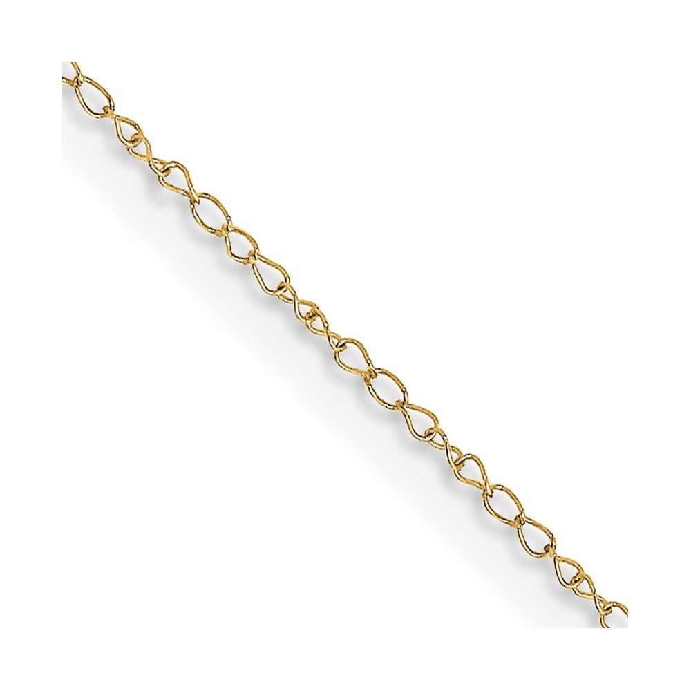 10k Yellow Gold .42mm Carded Curb Chain Necklace 18 In 0.27 g