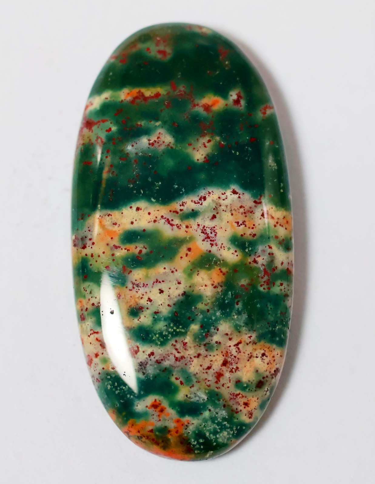 27 Ct 5X19X33 mm Natural Multi Bloodstone Agate Oval Cabochon Gemstone KL-167