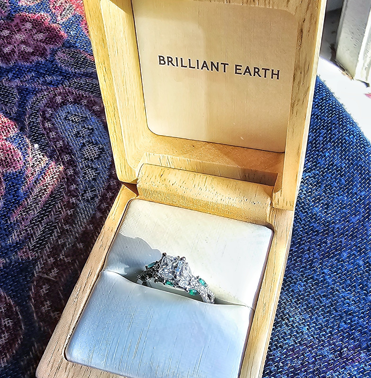Brilliant Earth Signed 18k White Gold Princess Diamond ~ Ring Size 7