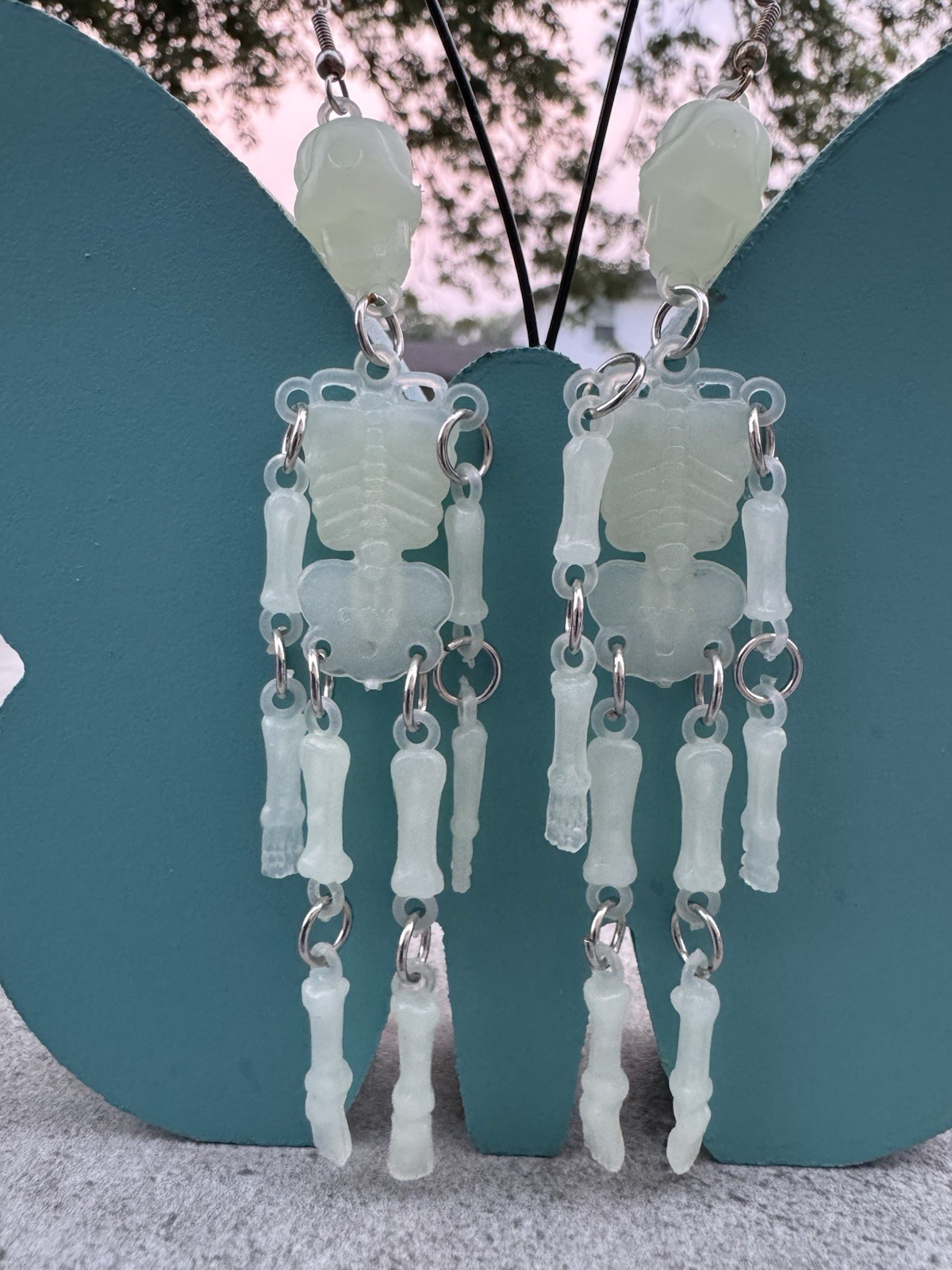 Skeleton Dangle Glow-in-the-Dark Earrings