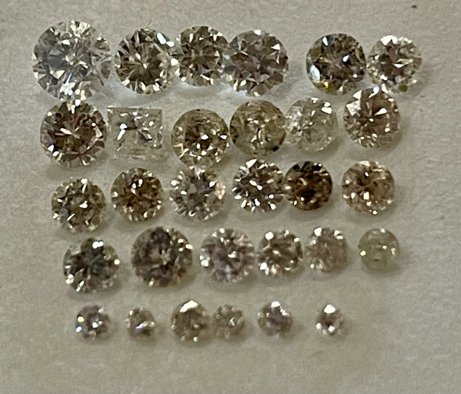 Lot of 30 Loose Diamonds – All Removed From 10k 14k 18k Scrap Gold Jewelry