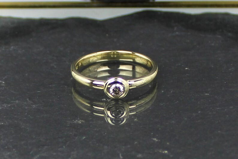 Diamond ring, brilliant ring, 375 gold, Australia, 0.20 ct.