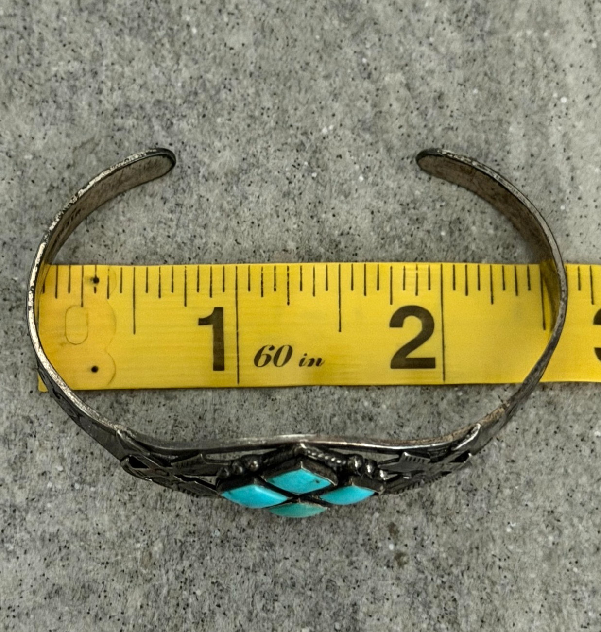 RARE Vintage FRED HARVEY era Navajo CROSSED ARROW Turquoise Sterling Bracelet