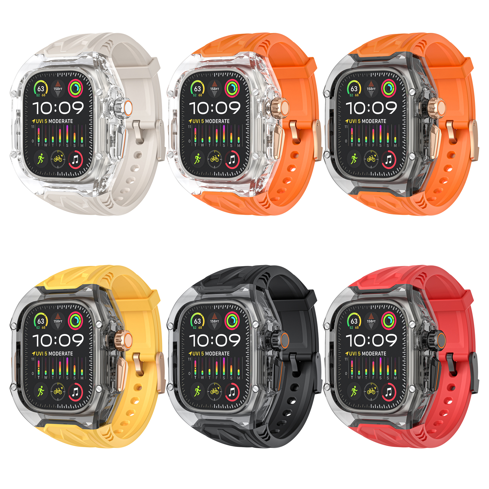 Case+Silicone Bands Strap For Apple Watch Series 9 8 7 6 5 4 SE/iWatch Ultra 1/2