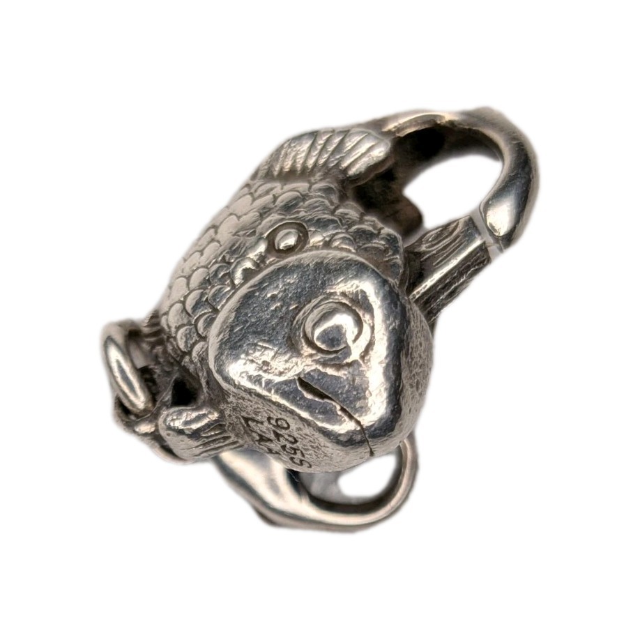 Authentic Trollbeads Big Fish Clasp Lock Sterling .925 Pure Fine Silver necklace