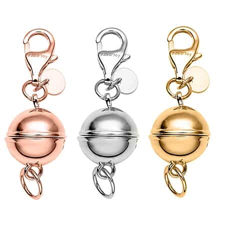 925 Sterling Silver Magnetic Jewelry Lock with Lobster Clasp for Women