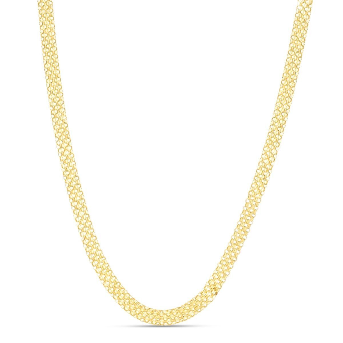 14k 16″ Yellow Gold 4.7mm Bismark Braided Link Chain Necklace 3.3 Grams
