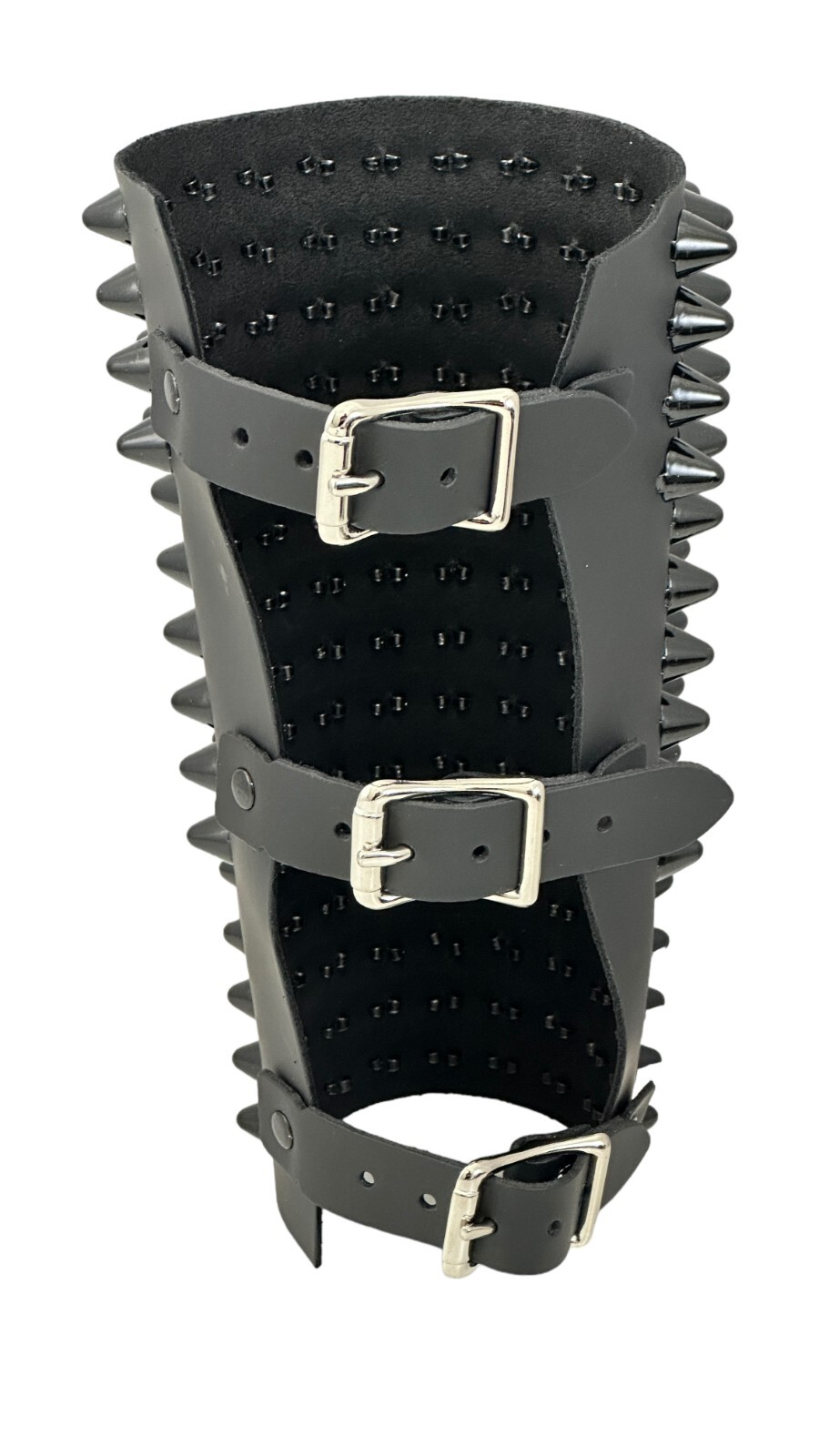 14 Row UK CONE Studded Gauntlet Bracer Genuine Leather Heavy Metal Funkplus
