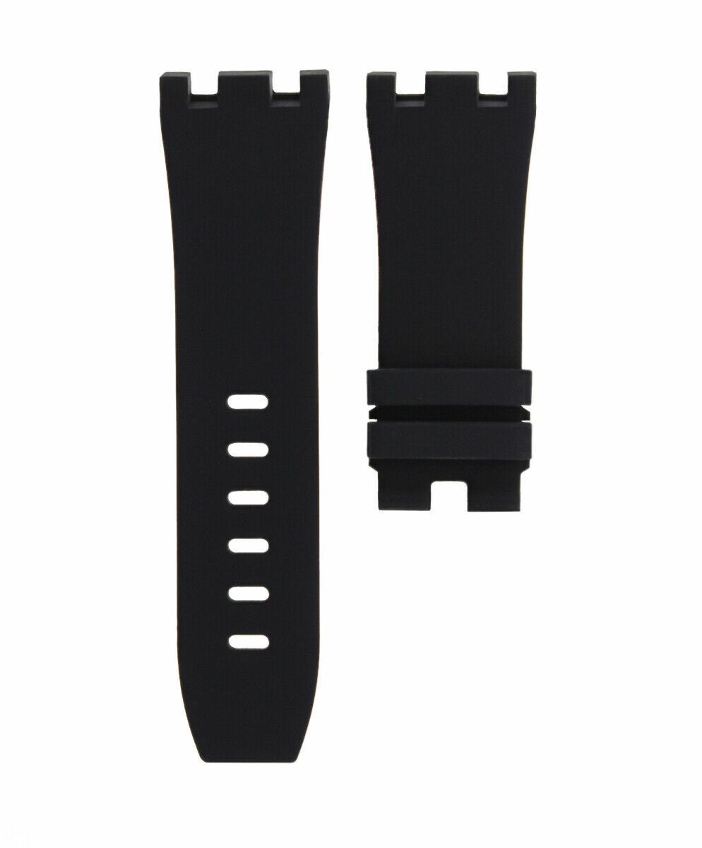 28MM RUBBER BAND STRAP FIT 42MM AUDEMARS PIGUET ROYAL OAK OFFSHORE WATCH BLACK