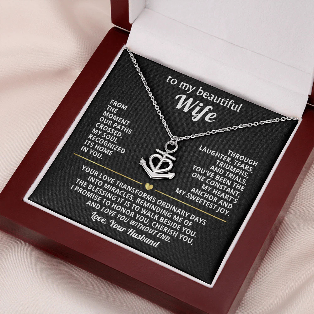 Wife Necklace Gift – You Are My Anchor