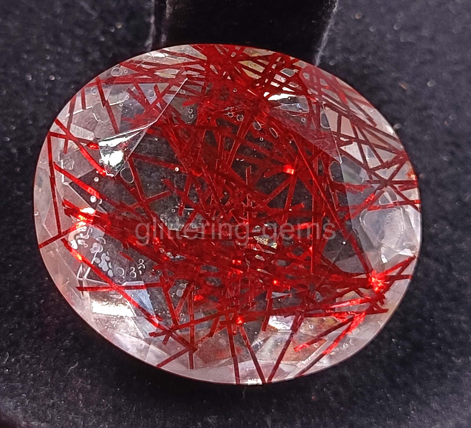 Oval Cut 101.60Ct Red Rutilated Quartz Certified Transparent Loose Gemstone 5AIZ
