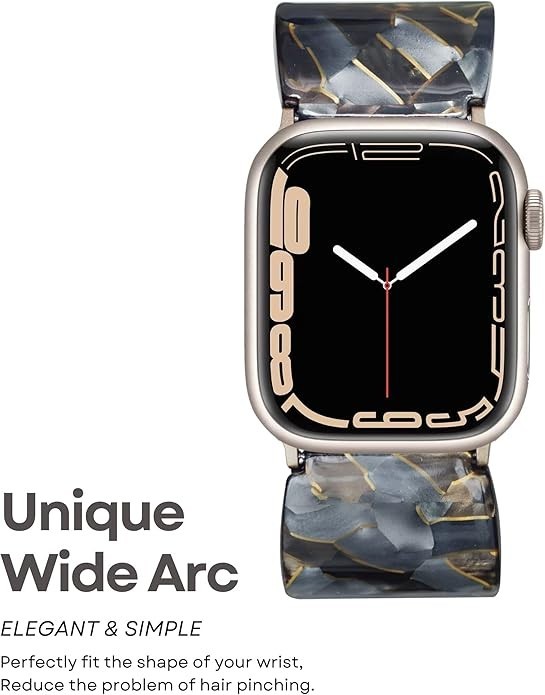 Wide Bangle Stretchy Resin Watch Band Compatible with Apple Watch for Women, Tor