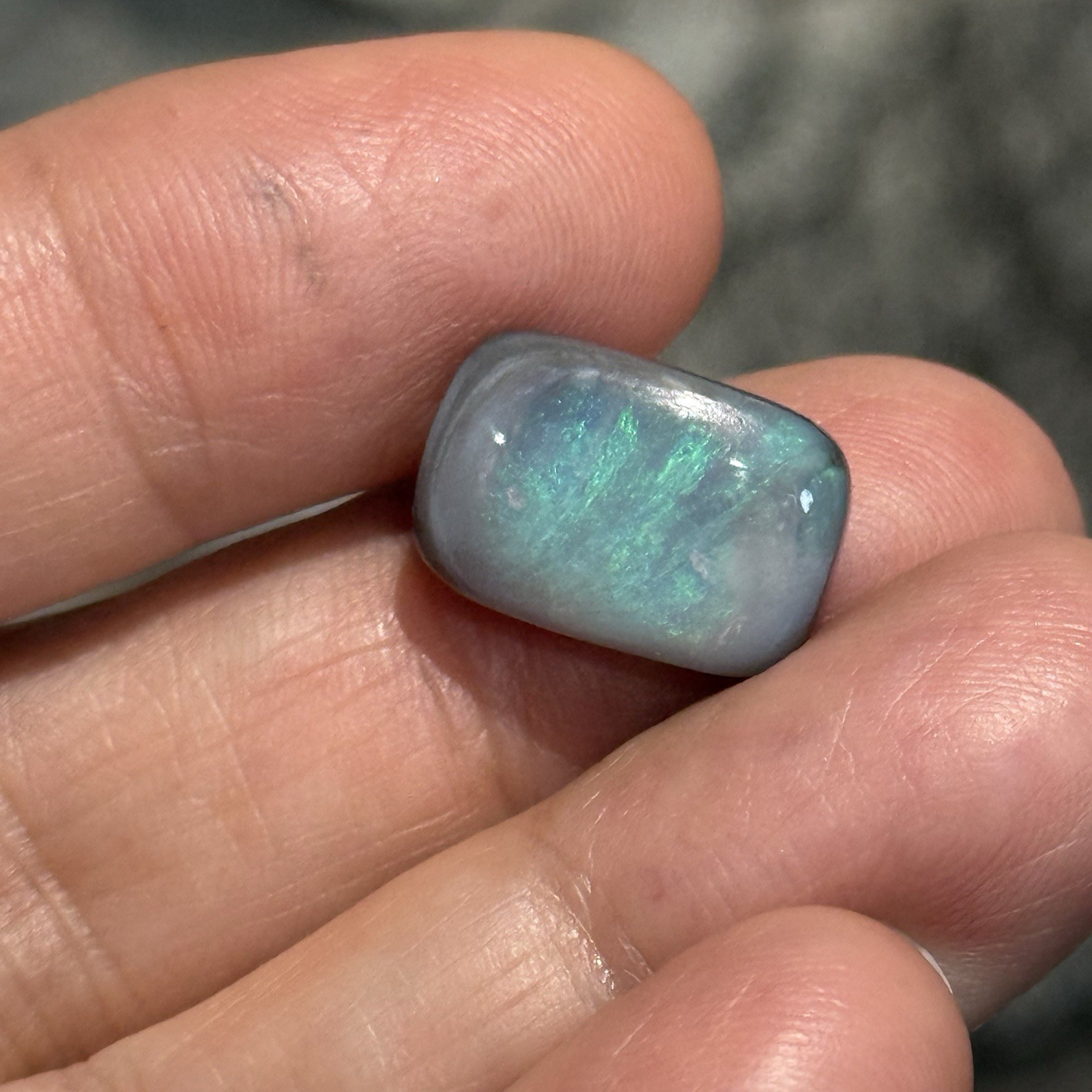 7.10ct 15.7×10.6×5.4mm Solid Picture Australian Black Opal Cabochon Loose Gem