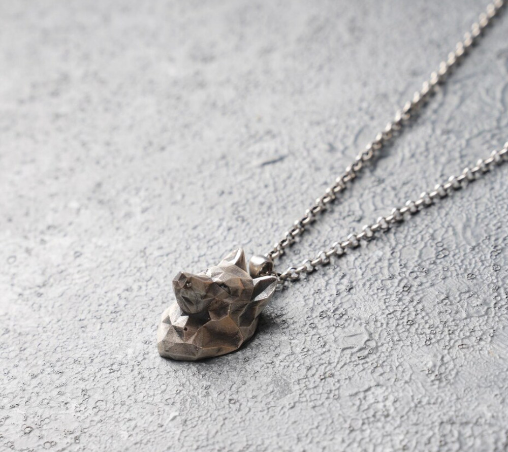Unique Wolf Head Cut Pendant 925 Sterling Silver For Unisex Pendant Necklace