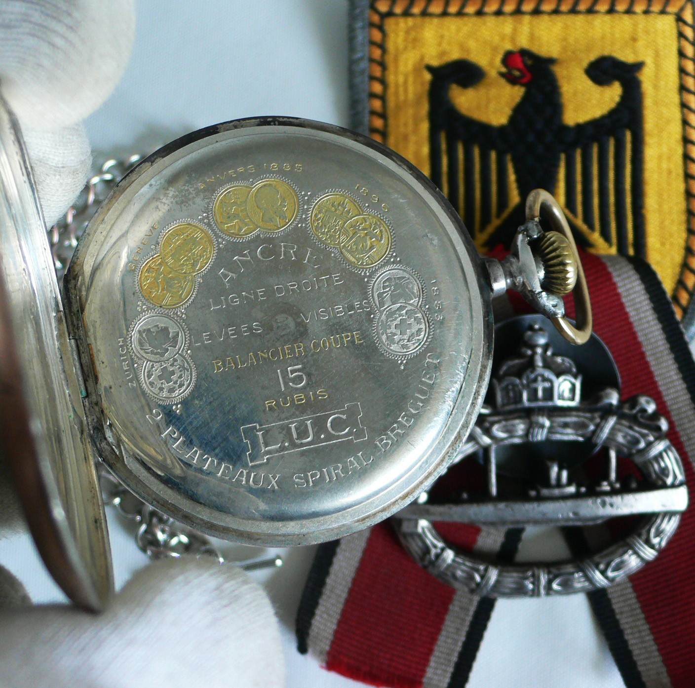 WATCH GERMAN WW2 U-Boat U-866 10.FL Kriegsmarine Navy Chopard L.U.C Pocket Watch