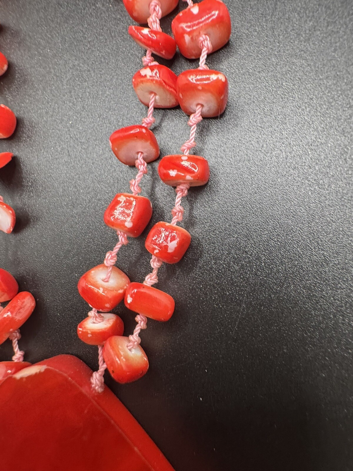 Coldwater Creek Necklace Coral Colors Column Beads @ Lone*Star*Treasures