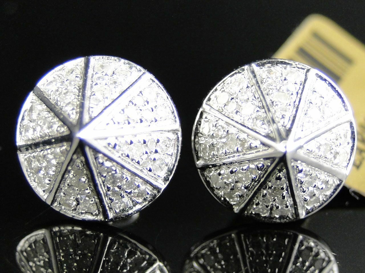 0.8ct Lab-Created Moissanite Cone Shape Spike Stud Earrings White Gold Plated